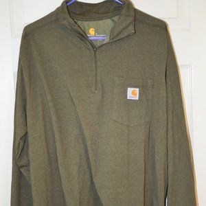 Carhartt Force size L large long sleeve quarter zip base layer shirt